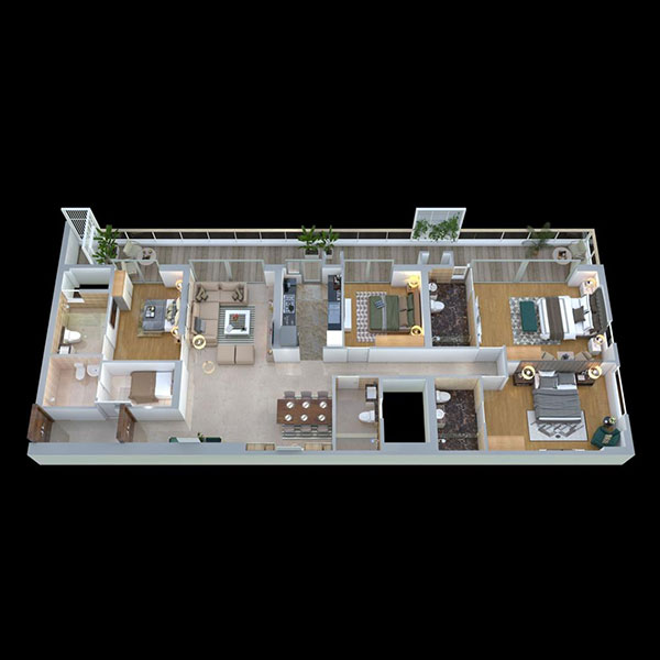 Dlf The Arbour 4 bhk floor plan